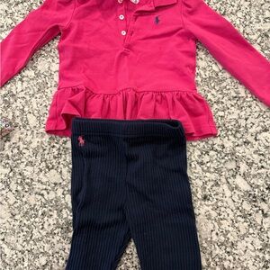 Ralph Lauren Pink Long Sleeve Polo for Kids